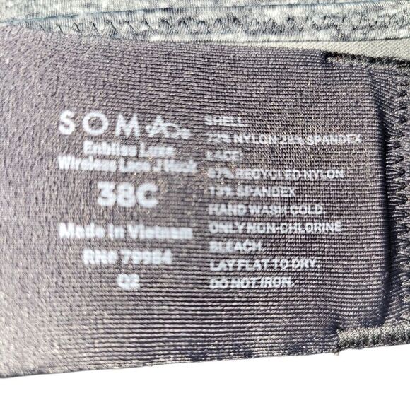 Soma Black Bra with Adjustable Straps and Full-Coverage Design - Picture 3 of 3